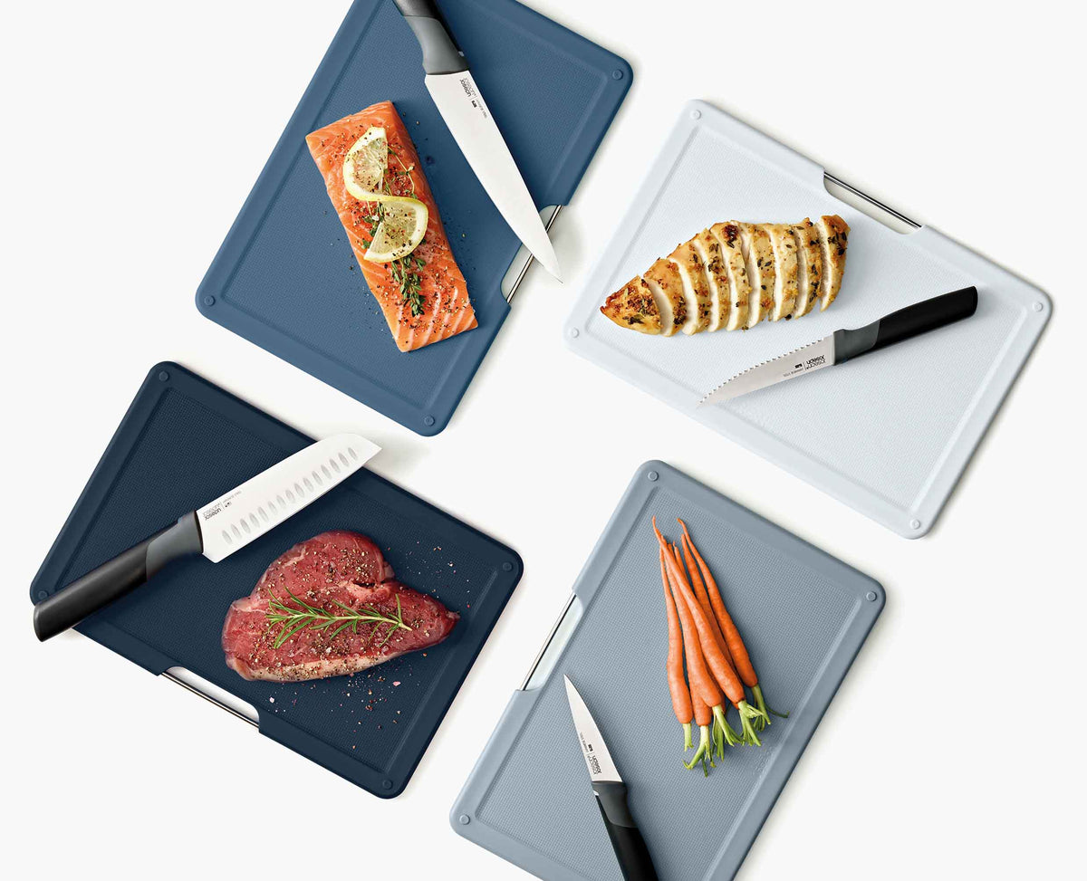 Joseph Joseph Folio™ Plus 8-piece Grey Knife & Chopping Board Set