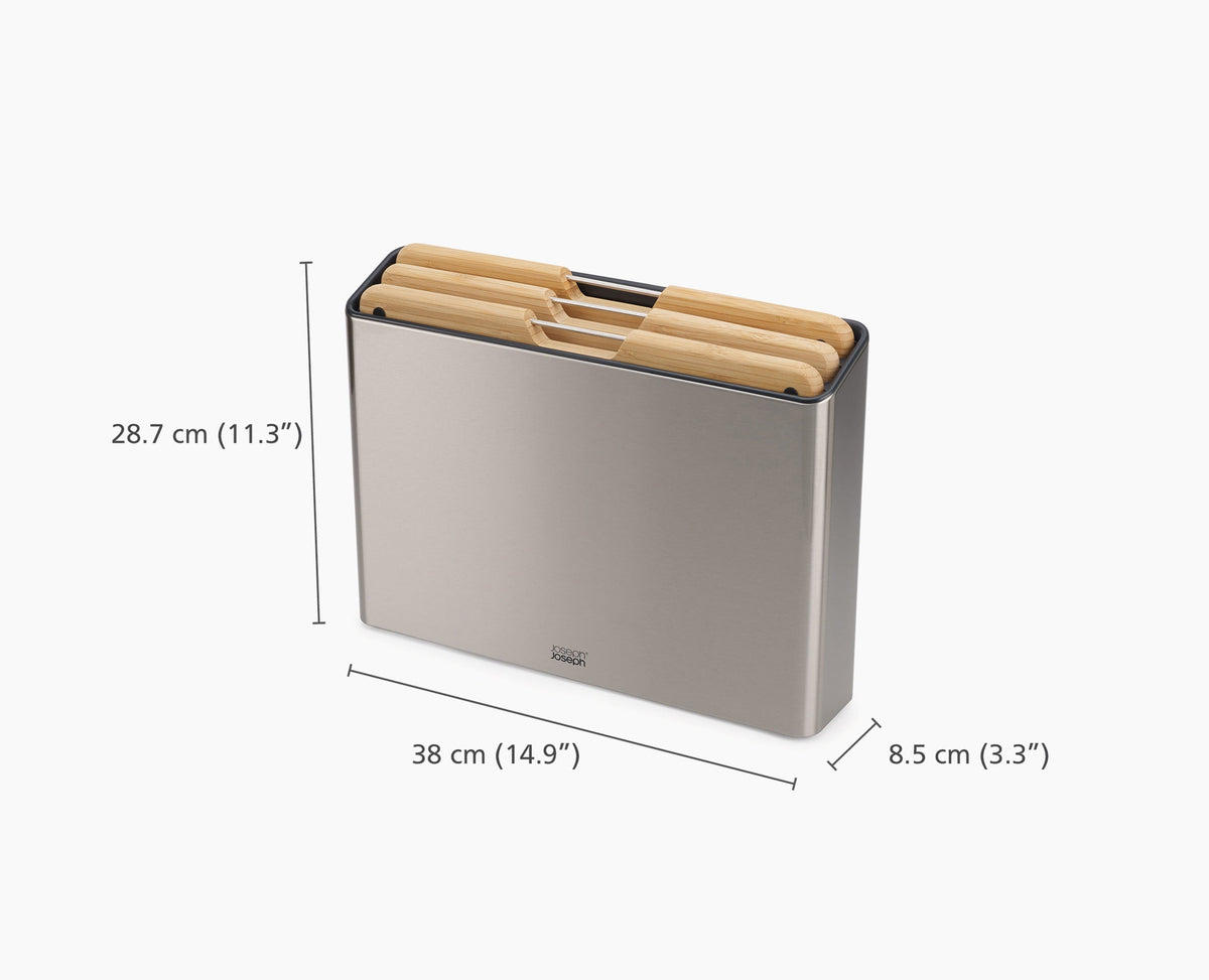 Joseph Joseph Folio™ Steel Bamboo 3-piece Chopping Board Set