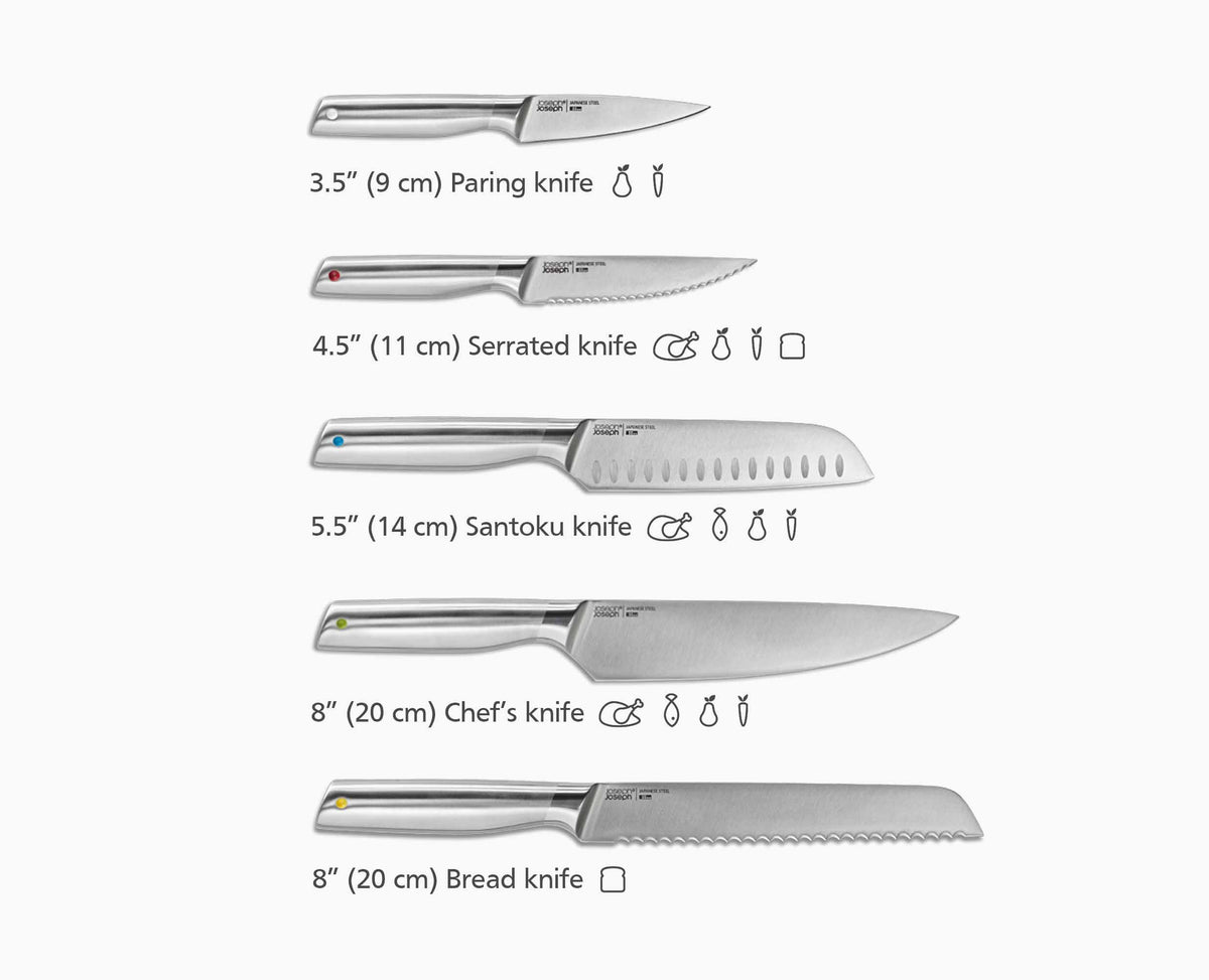 Joseph Joseph Elevate™ Steel Knives Bamboo 5-piece Set