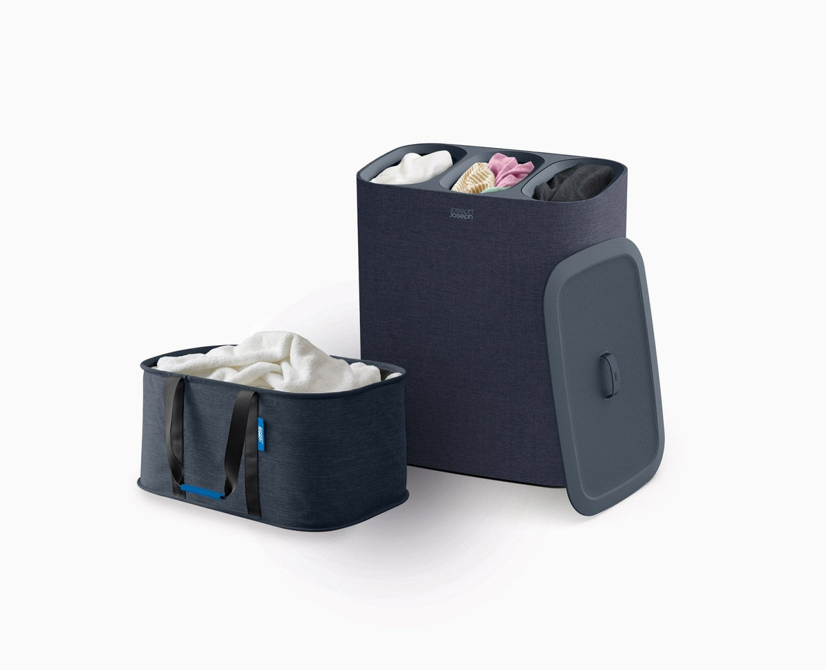 Joseph Joseph 2-piece Black Tota Trio 90L & Hold-All™ 35L Laundry Basket Set
