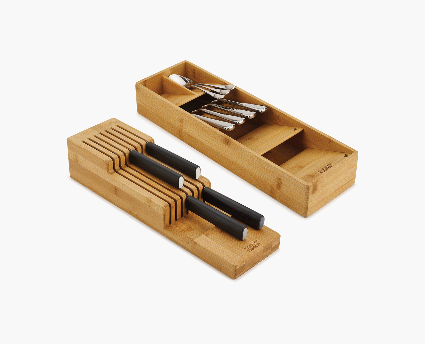 Joseph Joseph 2-piece DrawerStore™ Bamboo Cutlery & Knife Organizer Set