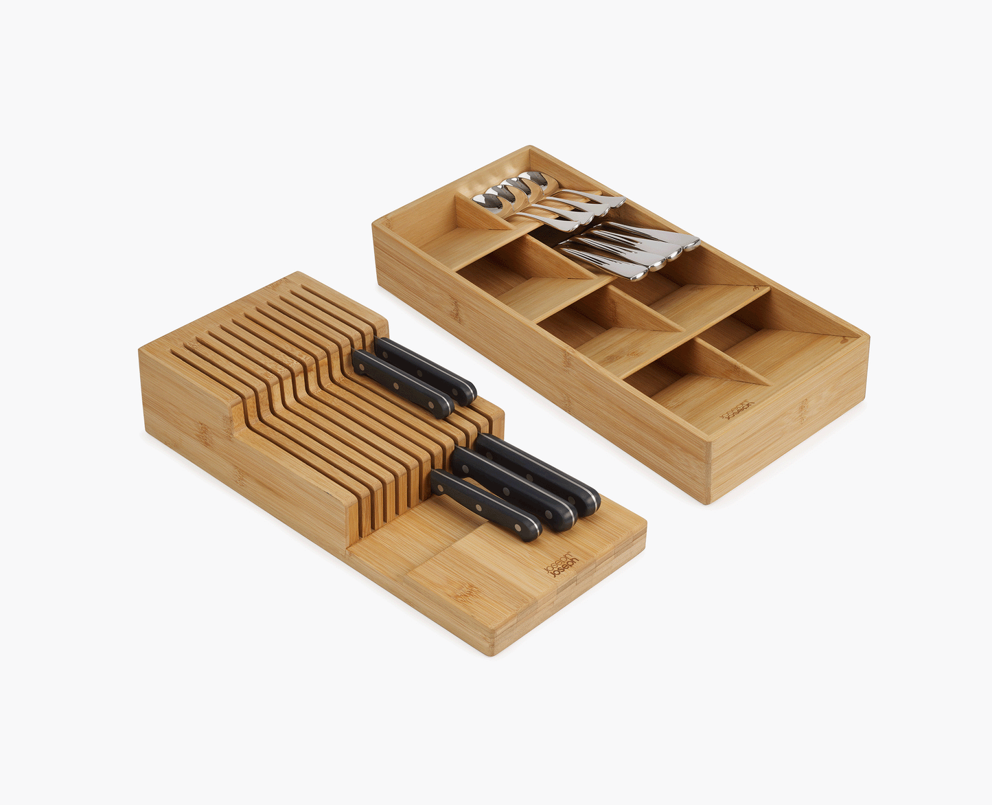 Joseph Joseph 2-piece DrawerStore™ Bamboo Large Cutlery & Knife Organizer Set
