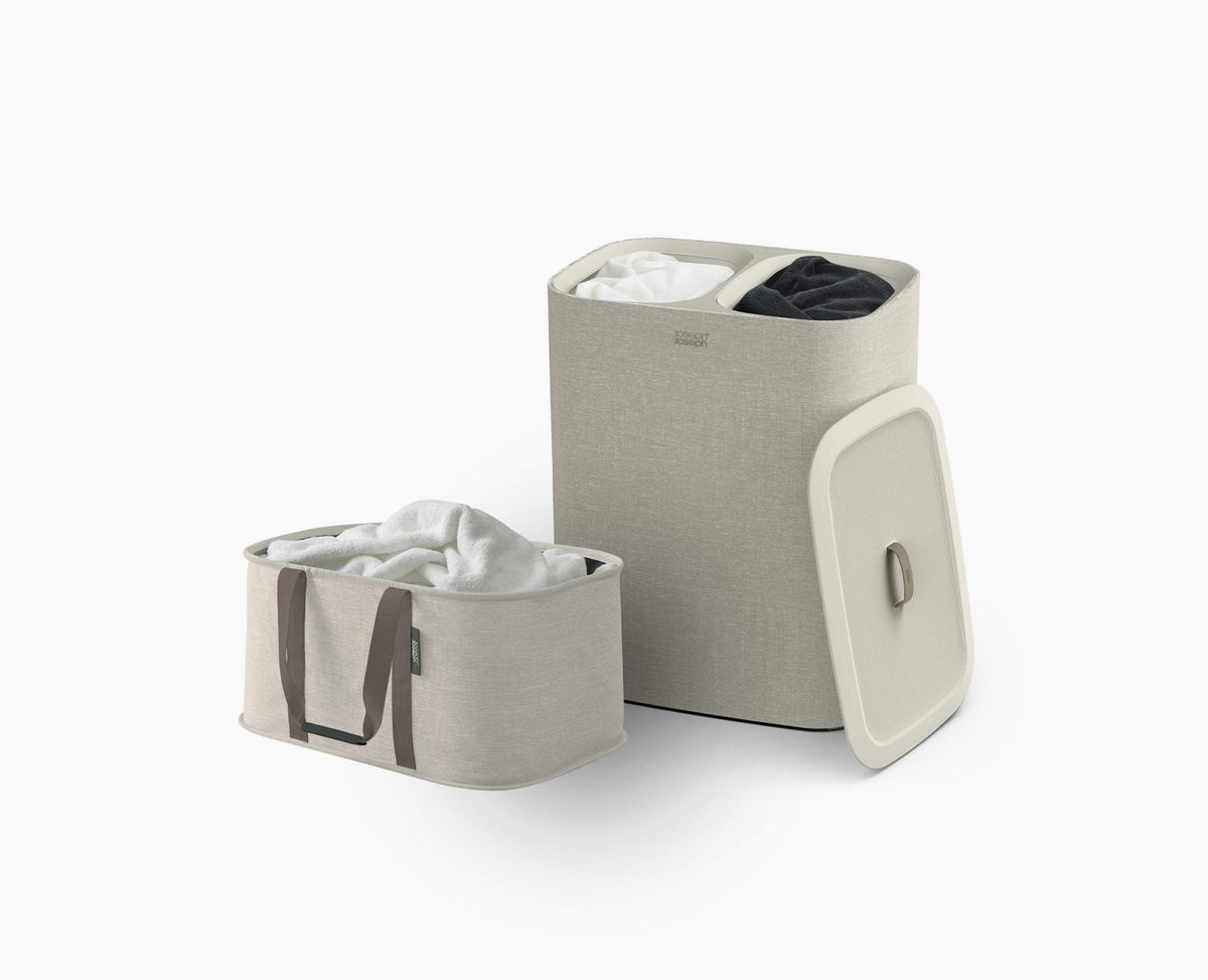 Joseph Joseph 2-piece Ecru Tota 90L & Hold-All™ 35L Laundry Basket Set