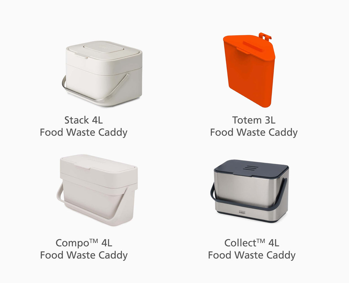 Joseph Joseph IW2 4L White Food Waste Caddy Trash Bags