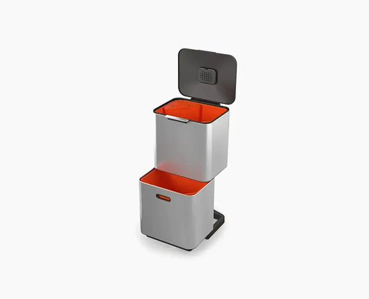 Joseph Joseph Totem Max 60L Stainless-steel Waste & Recycling Trash Can