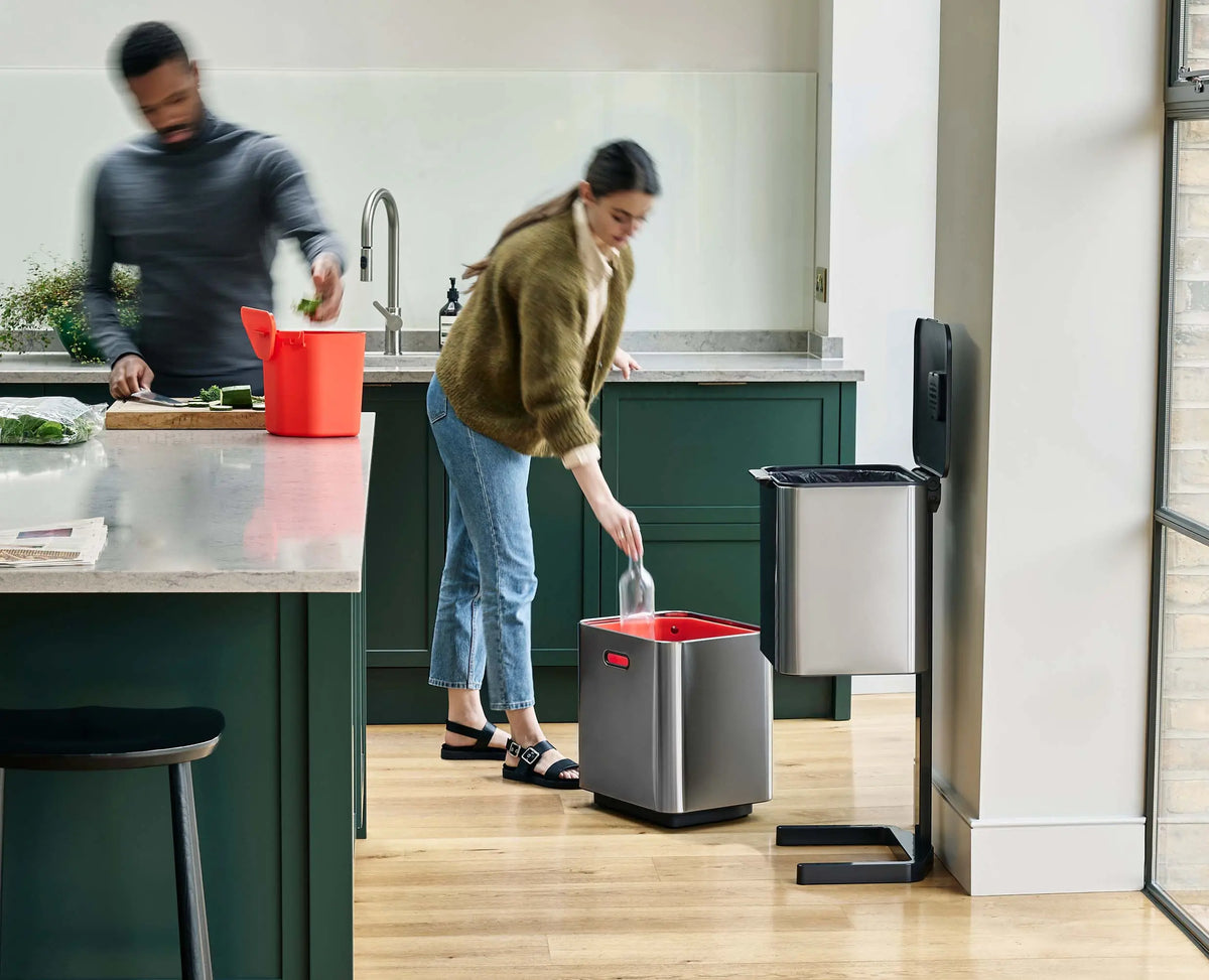 Joseph Joseph Totem Max 60L Stainless-steel Waste & Recycling Bin