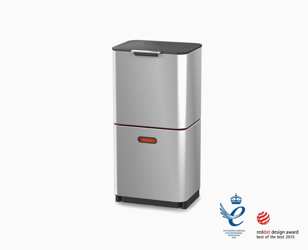 Joseph Joseph Totem Max 60L Stainless-steel Waste & Recycling Bin