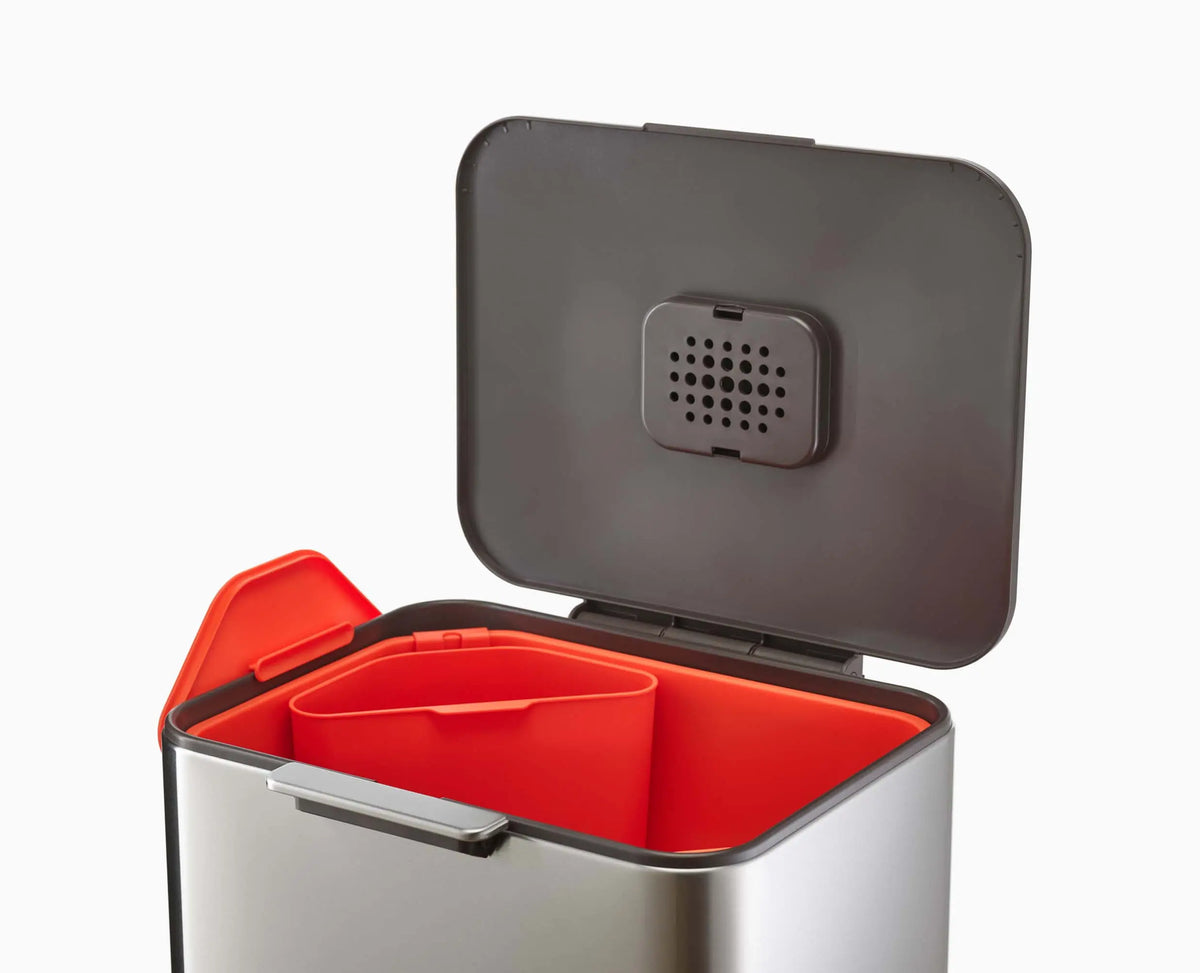 Joseph Joseph Totem Max 60L Stainless-steel Waste & Recycling Bin