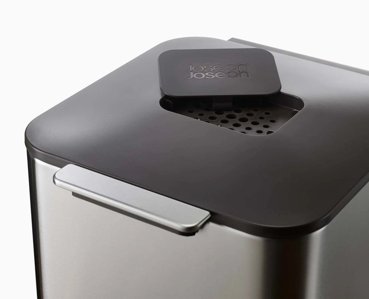 Joseph Joseph Totem Compact 40L Stainless-steel Waste & Recycling Trash Can
