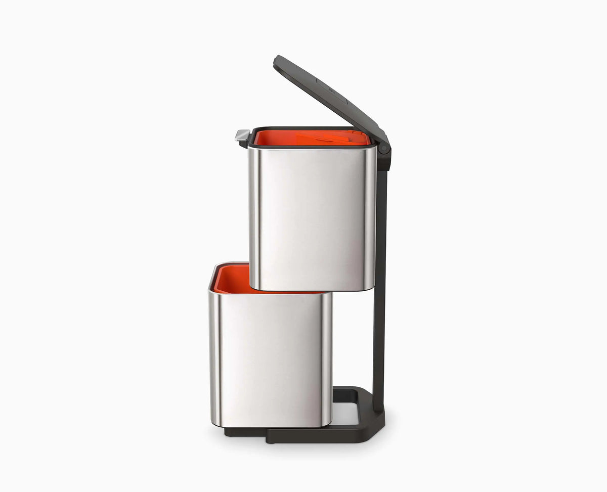 Joseph Joseph Totem Compact 40L Stainless-steel Waste & Recycling Trash Can