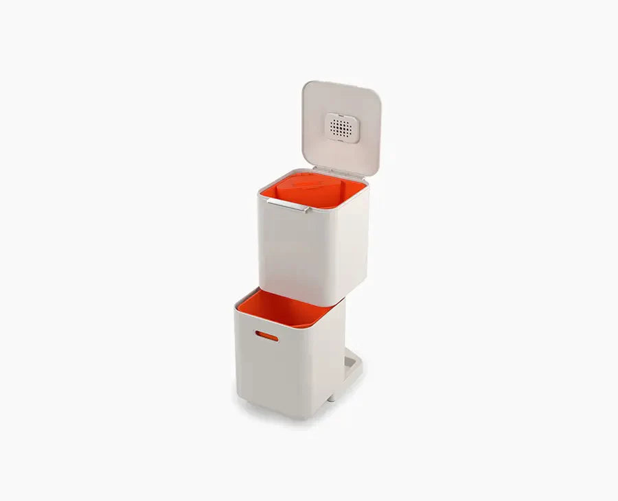 Joseph Joseph Totem Compact 40L Stone Waste & Recycling Trash Can
