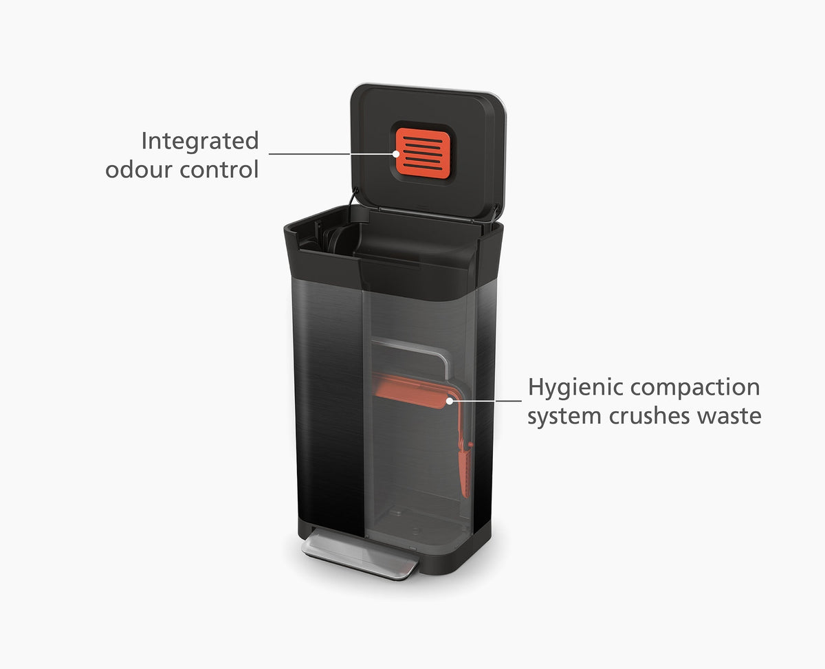 Joseph Joseph Titan 30L Black Trash Compactor
