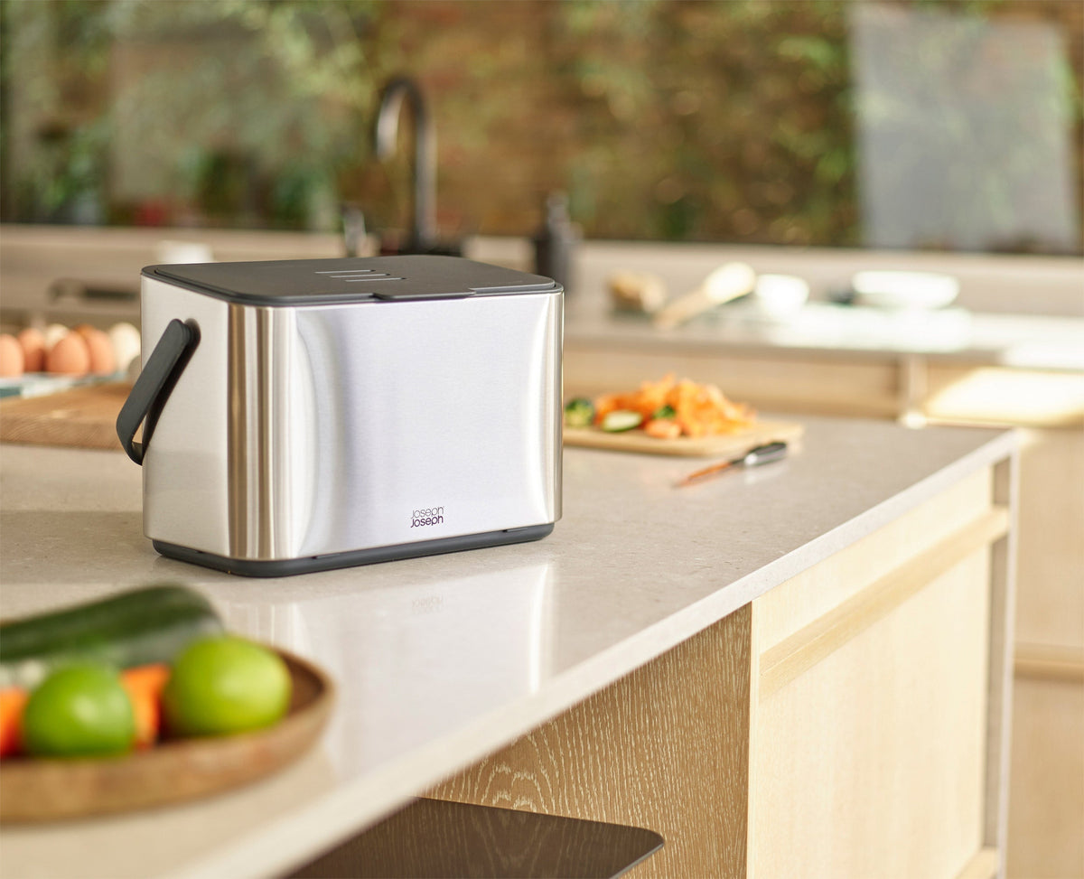 Joseph Joseph Collect™ 4L Stainless-steel Food Waste Caddy Starter Set