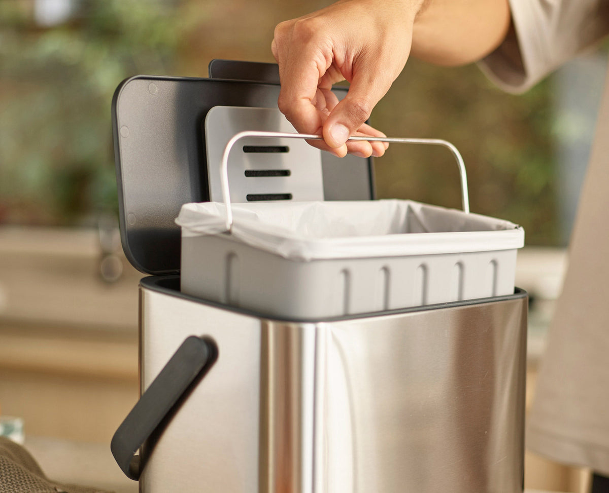 Joseph Joseph Collect™ 4L Stainless-steel Food Waste Caddy Starter Set