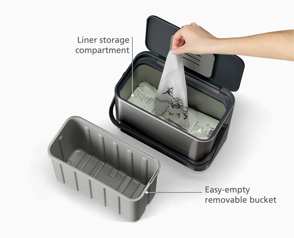 Joseph Joseph Collect™ 4L Stainless-steel Food Waste Caddy