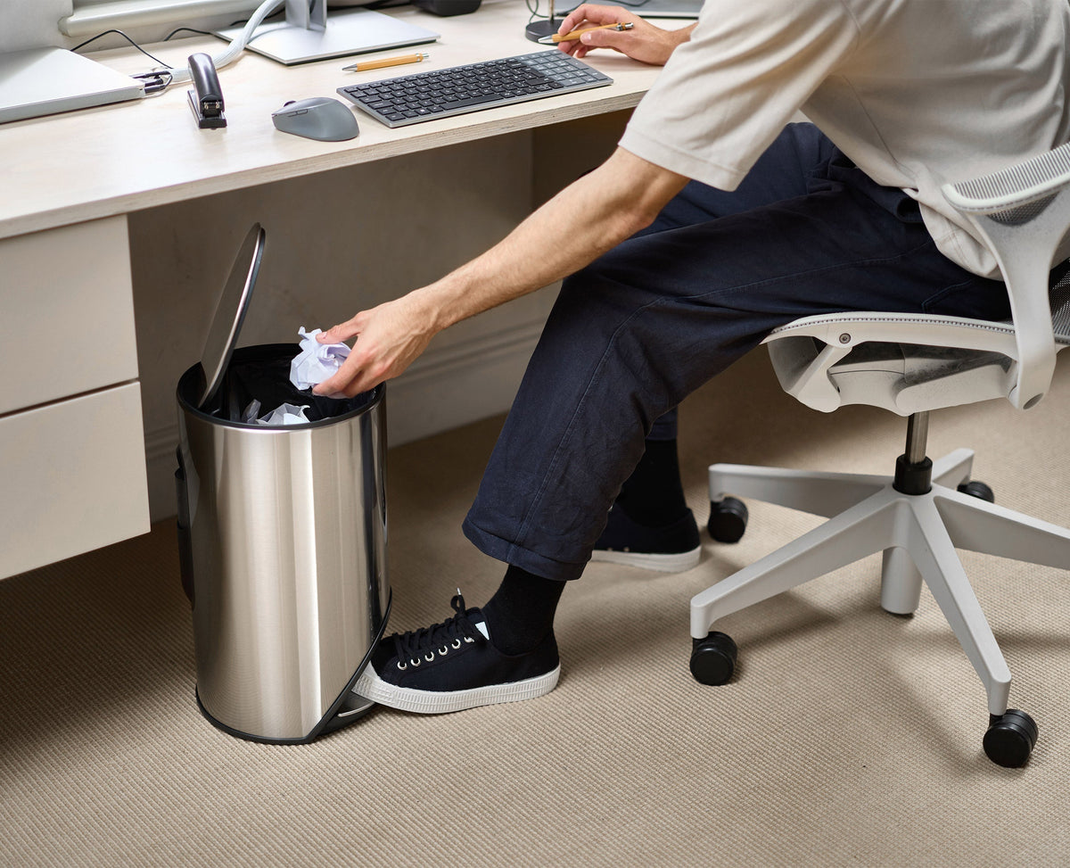 Joseph Joseph Arc™ 10L Easy-push Stainless-steel Pedal Trash Can Starter Set