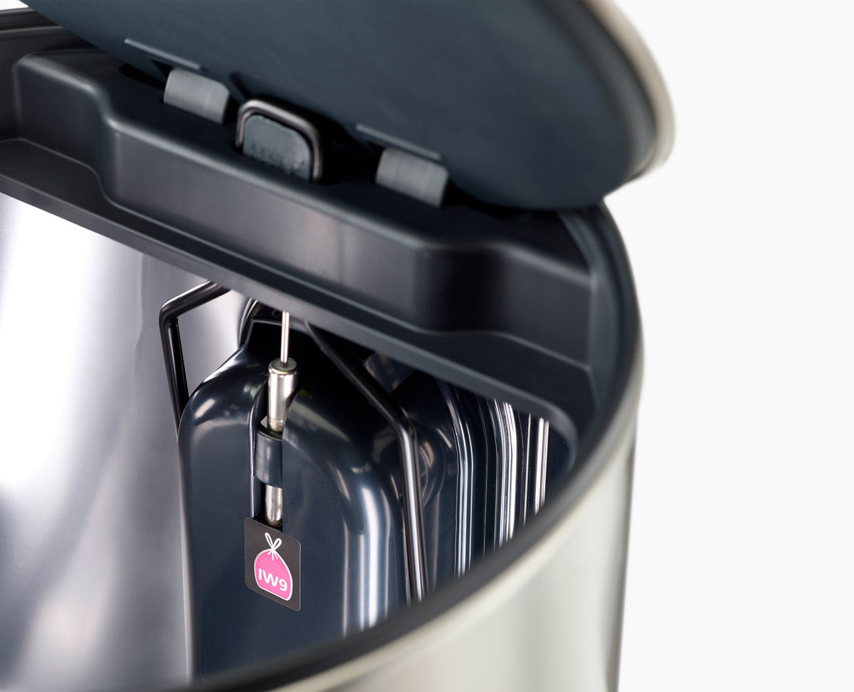 Joseph Joseph Arc™ 10L Easy-push Stainless-steel Pedal Trash Can Starter Set