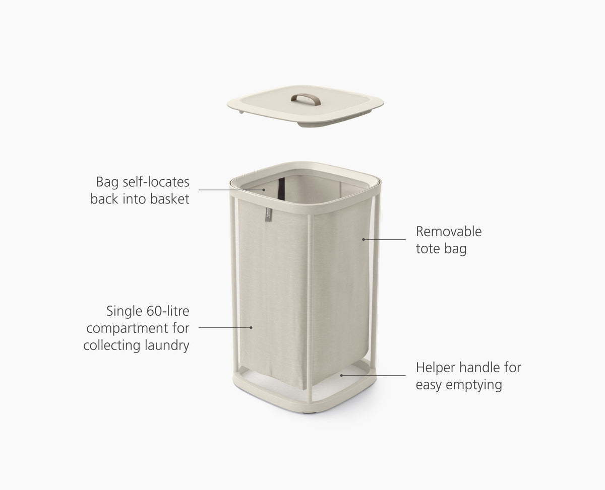 Joseph Joseph Tota One 60L Ecru Laundry Basket