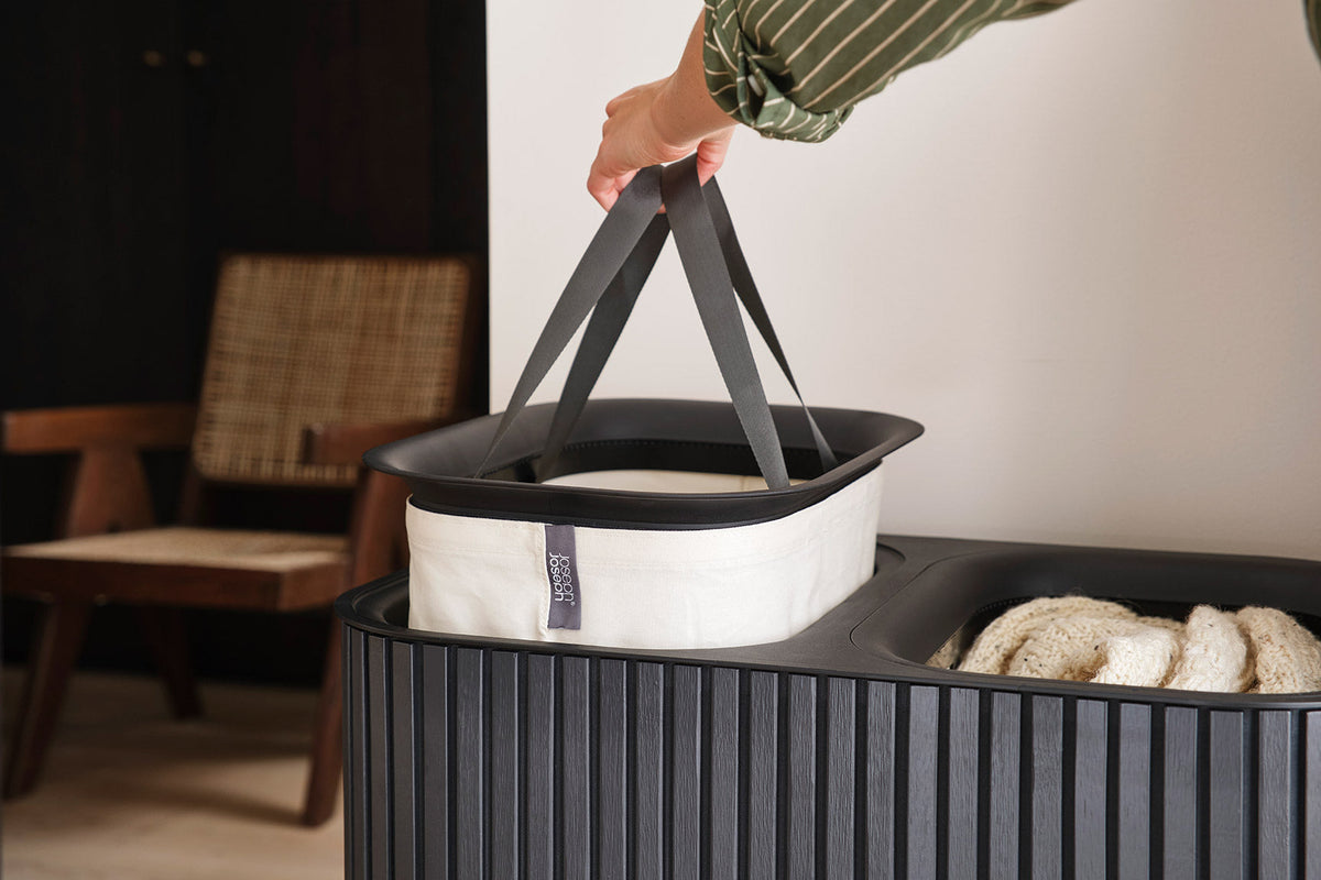 Joseph Joseph Tota Luxe 90L Black Laundry Separation Basket