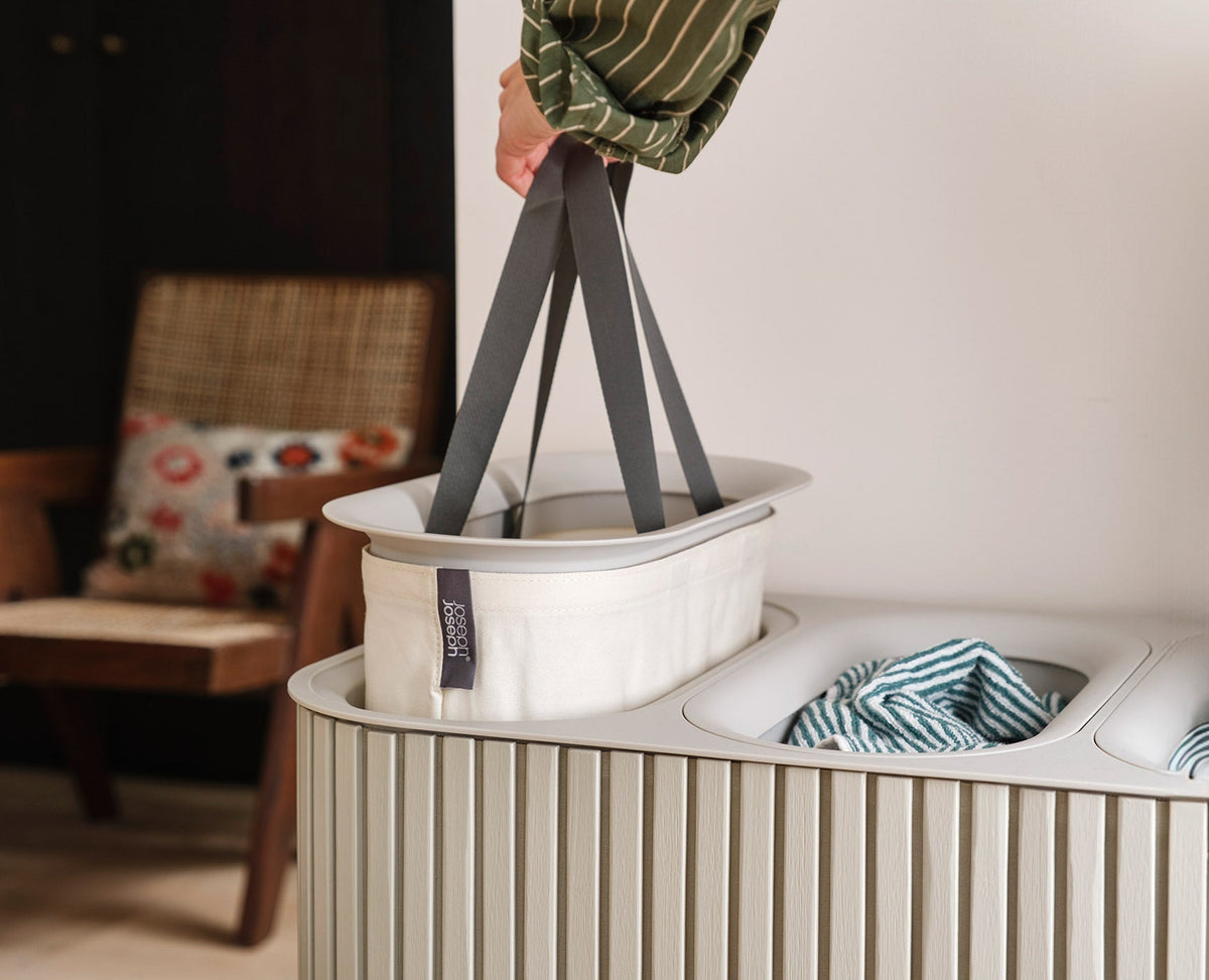 Joseph Joseph Tota Trio Luxe 90L Ecru Laundry Separation Basket