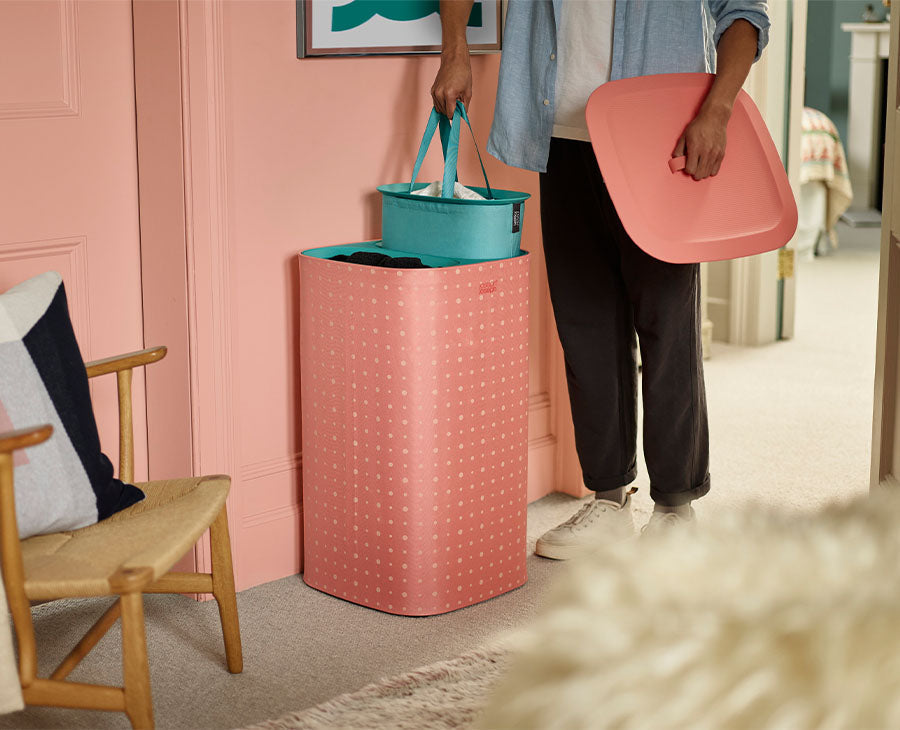 Joseph Joseph Tota Pop 60L Coral Laundry Separation Basket