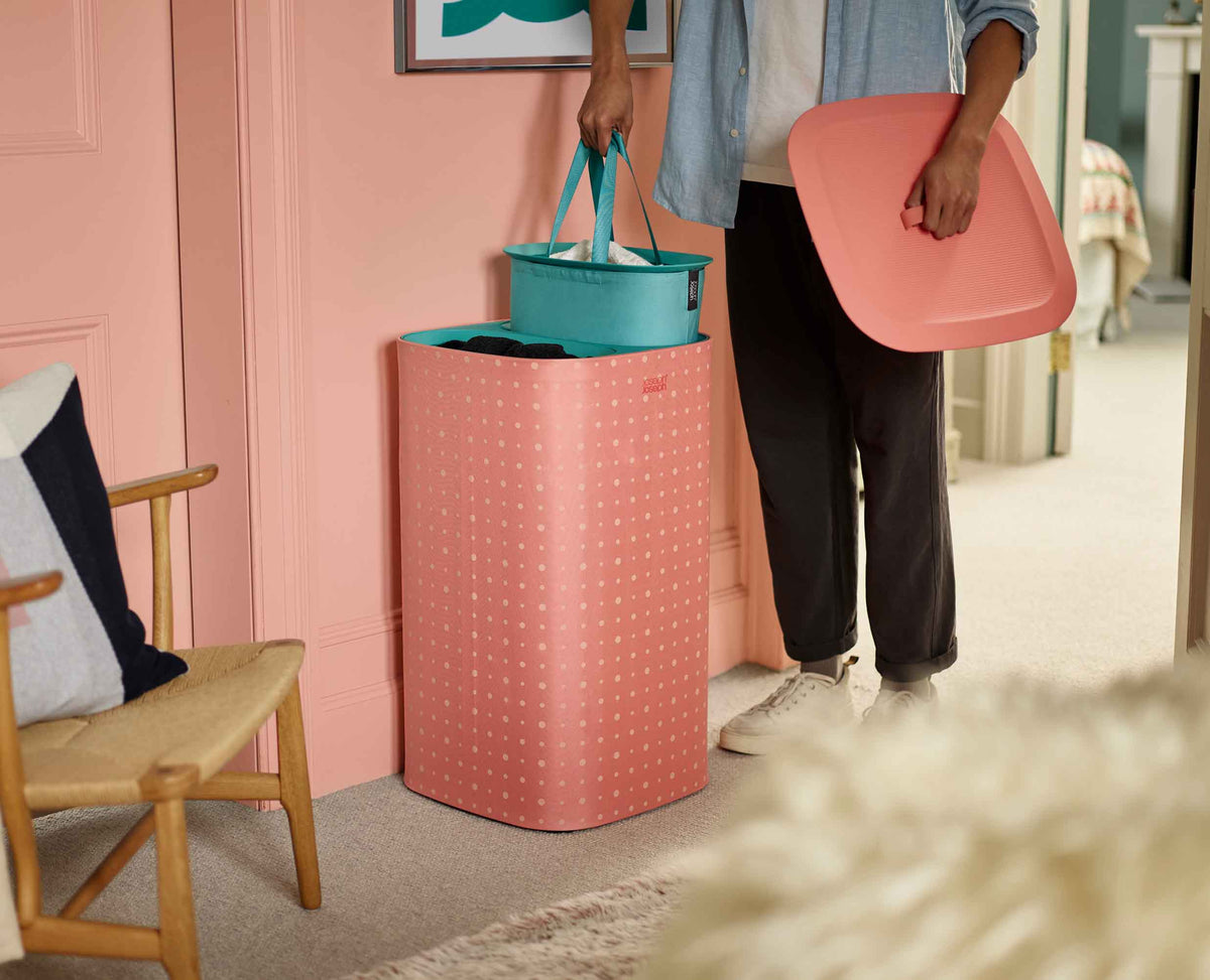 Joseph Joseph Tota Pop 60L Coral Laundry Separation Basket