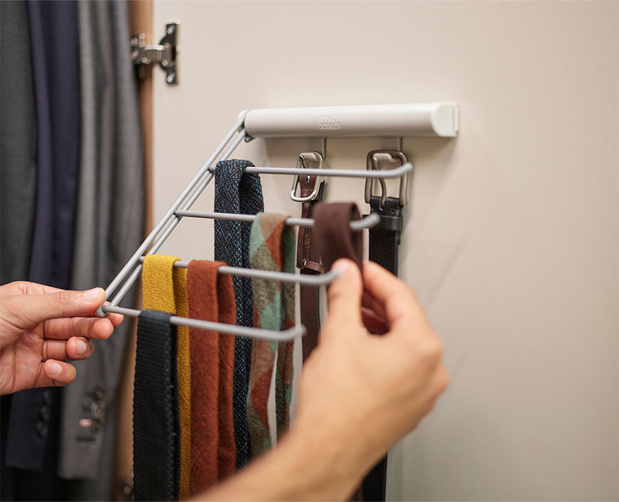 Joseph Joseph Orderly™ Ecru Belt, Tie & Scarf Hanging Rail
