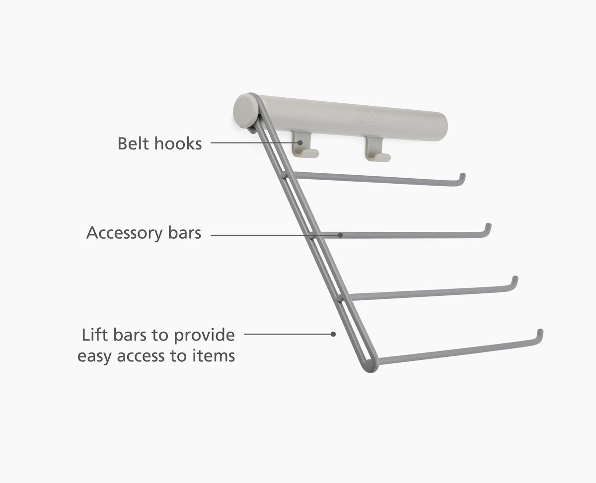 Joseph Joseph Orderly™ Ecru Belt, Tie & Scarf Hanging Rail