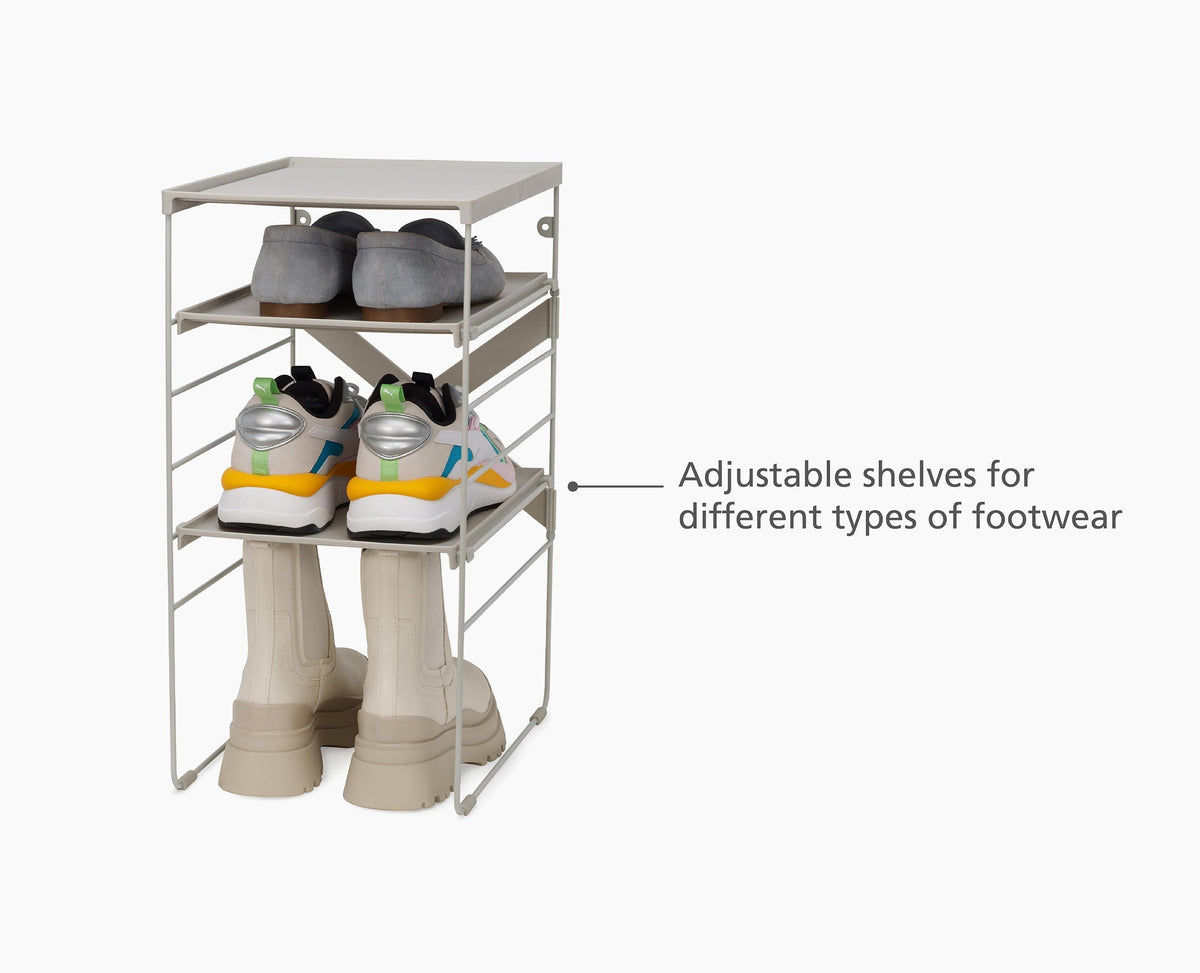 Joseph Joseph Level™ Adjustable Ecru Shoe Rack