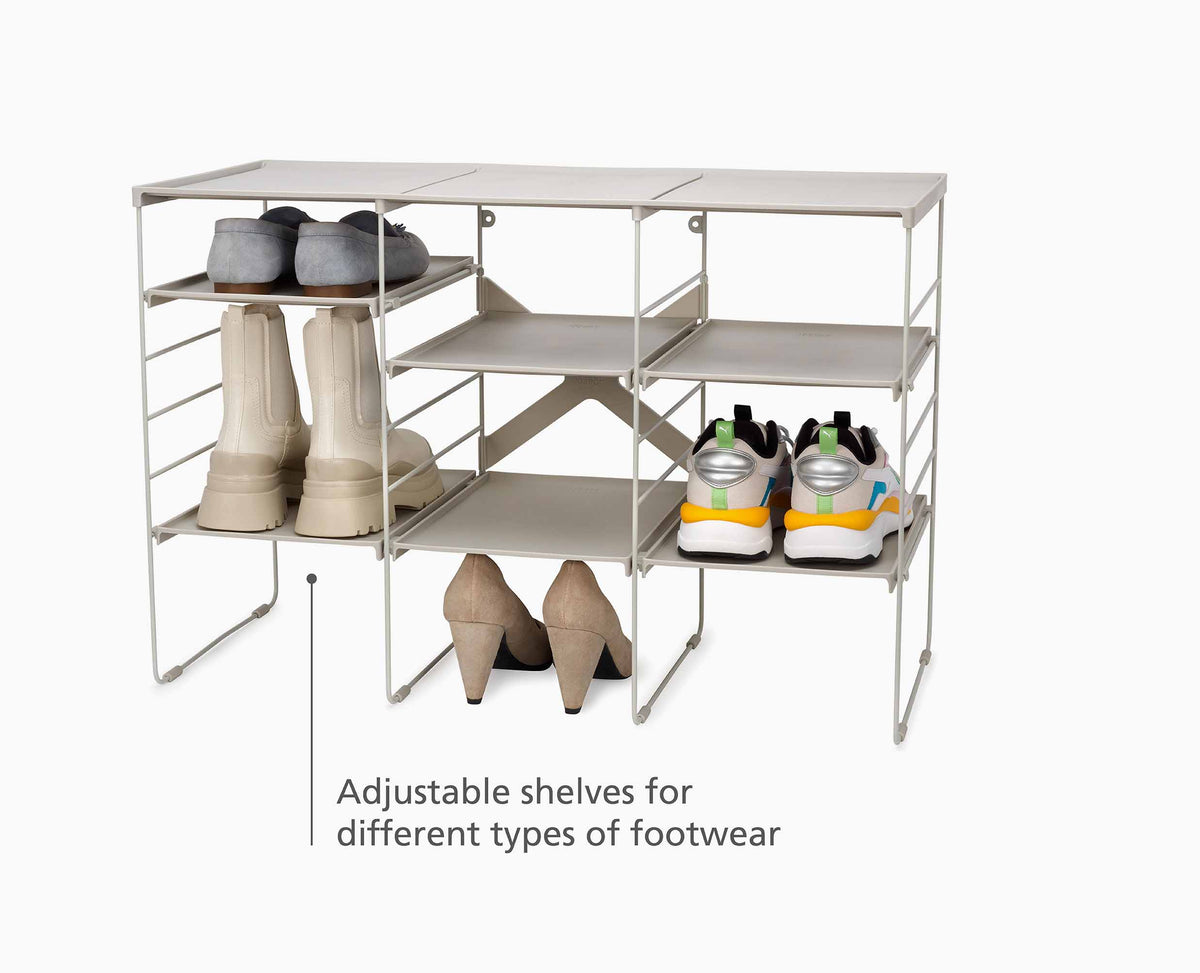 Joseph Joseph Level™ Plus Large Adjustable Ecru Shoe Rack