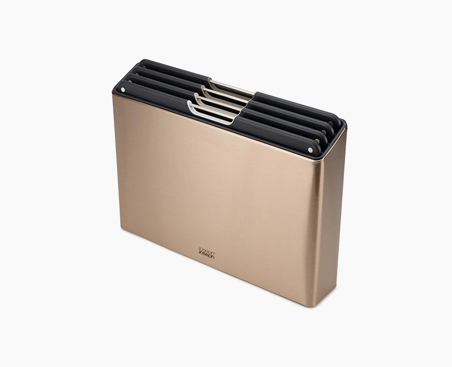 Joseph Joseph Folio™ Steel 4-piece Rose Gold Chopping Board Set
