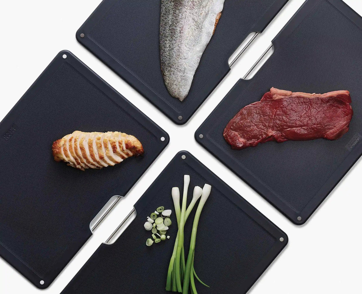 Joseph Joseph Folio™ Steel 4-piece Rose Gold Chopping Board Set