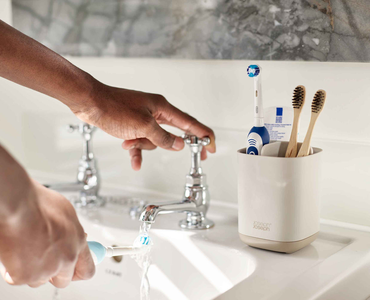 Joseph Joseph EasyStore™ Matt Ecru Toothbrush Holder