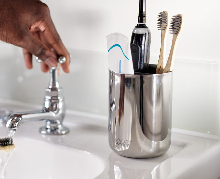 Joseph Joseph EasyStore™ Luxe Stainless-steel Toothbrush Caddy