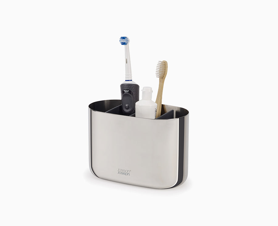 Joseph Joseph EasyStore™ Luxe Large Stainless-steel Toothbrush Caddy
