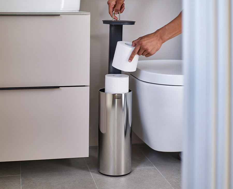 Joseph Joseph Easystore™ Luxe Stainless-steel Concealed Toilet Roll Holder