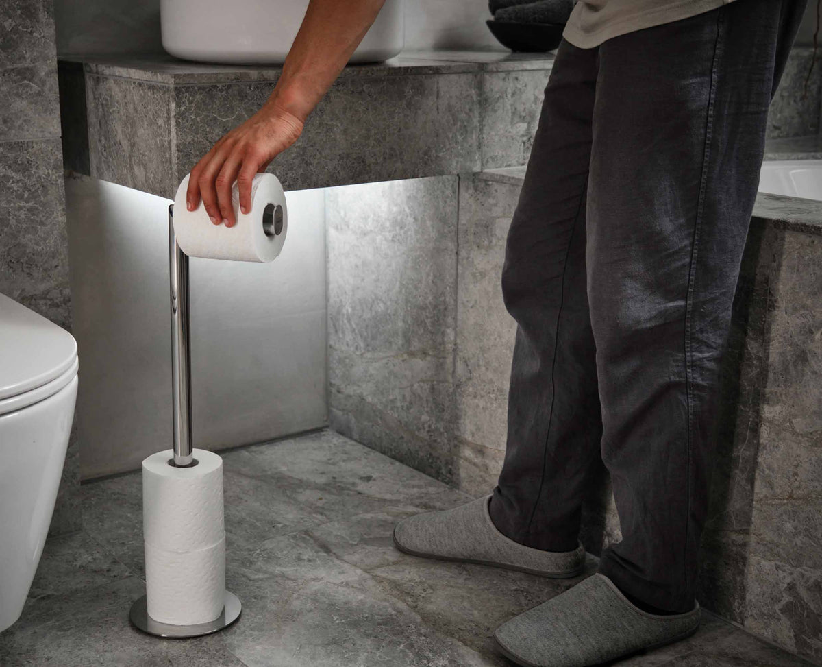 Joseph Joseph EasyStore™ Luxe 2-in-1 Stainless-steel Toilet Roll Stand