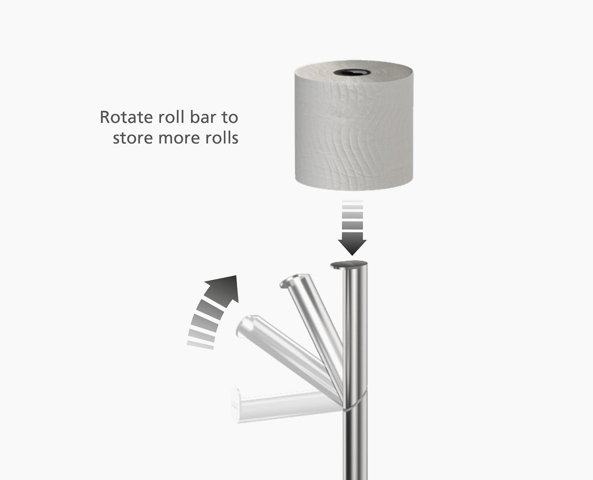 Joseph Joseph EasyStore™ Luxe 2-in-1 Stainless-steel Toilet Roll Stand