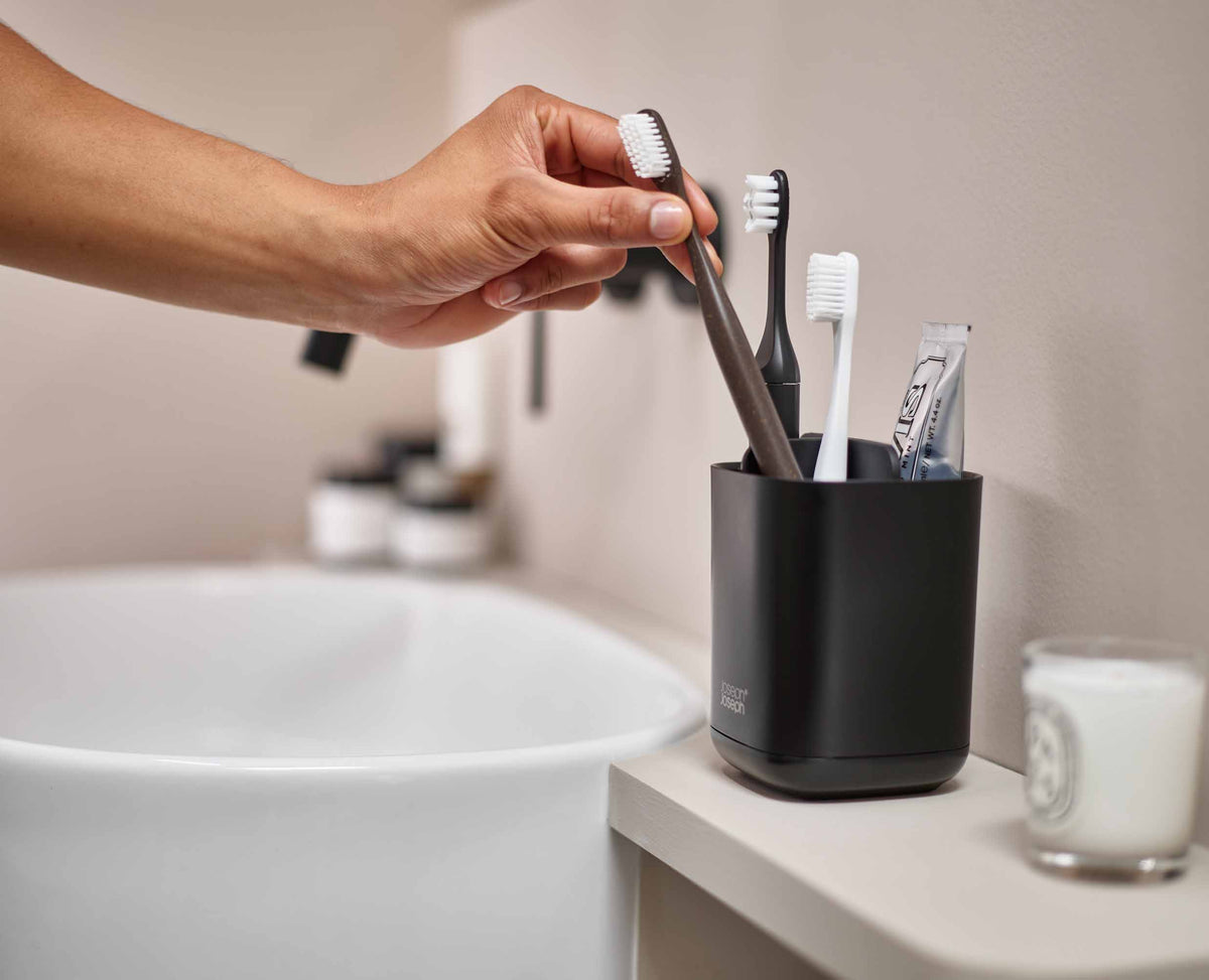 Joseph Joseph EasyStore™ Matt Black Toothbrush Holder