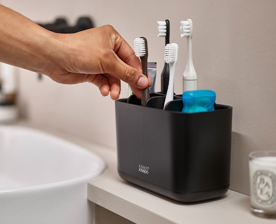 Joseph Joseph EasyStore™ Large Matt Black Toothbrush Holder