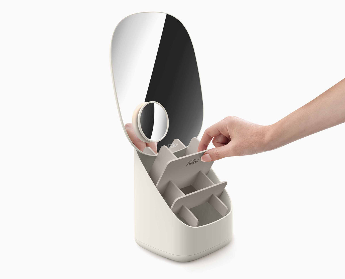Joseph Joseph Viva Pedestal Mirror With Cosmetic Organiser