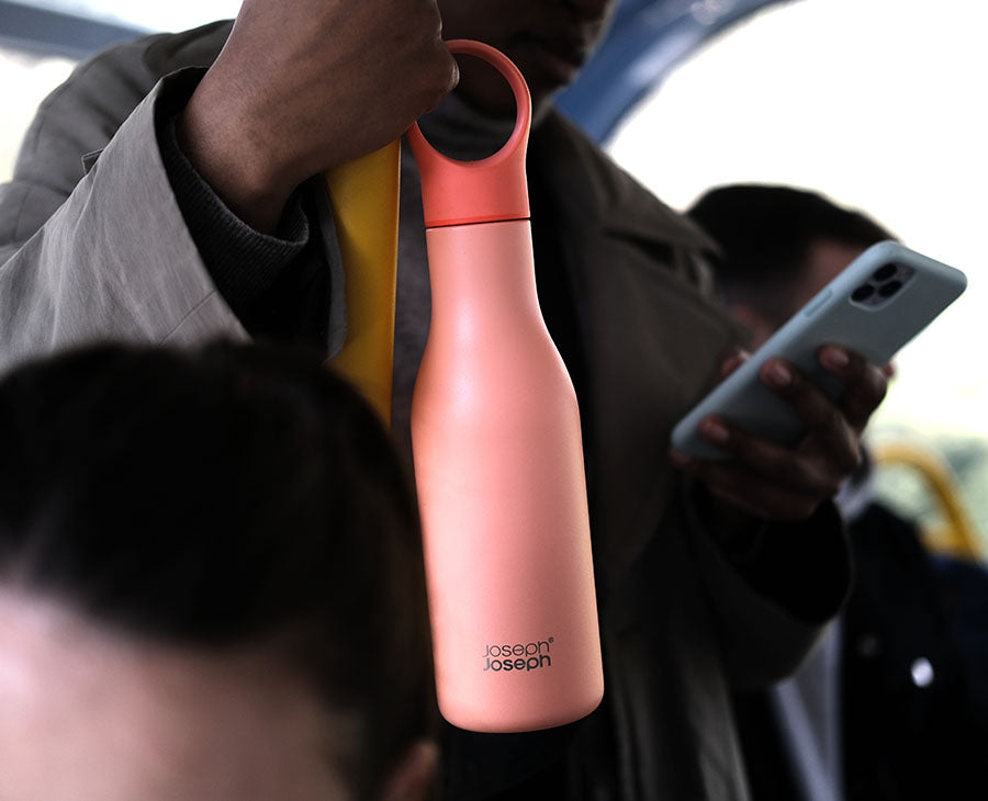 Joseph Joseph Loop™ 500ml Stainless-steel Coral Vacuum Insulated Water Bottle