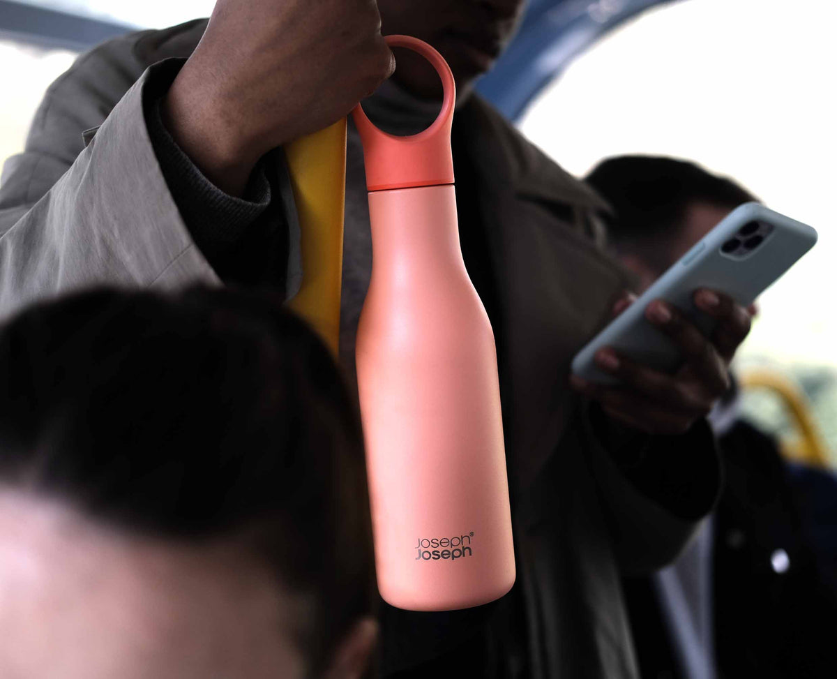 Joseph Joseph Loop™ 500ml Stainless-steel Coral Vacuum Insulated Water Bottle