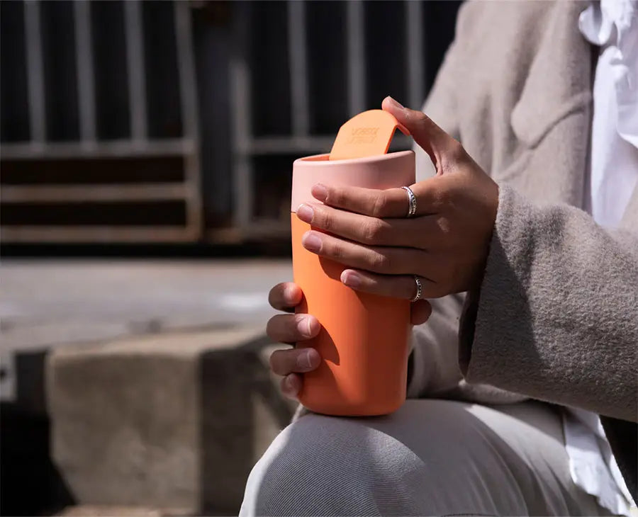 Joseph Joseph Sipp™ Coral Travel Mug Large With Hygienic Lid 454ml