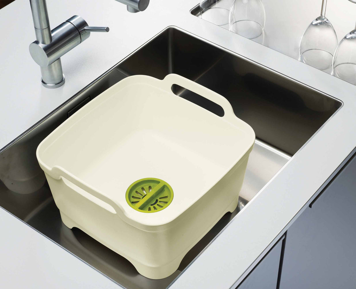 Wash&Drain™ White Green Washing-up Bowl