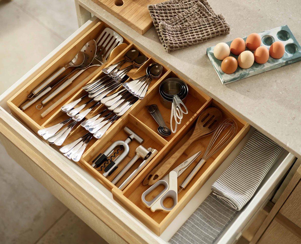 Joseph Joseph DrawerStore™ Bamboo Expanding Cutlery, Utensil & Gadgets Organiser