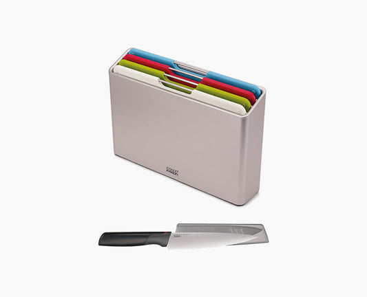Joseph Joseph Folio™ 4-piece Multicolour Chopping Board Set With Chef's Knife
