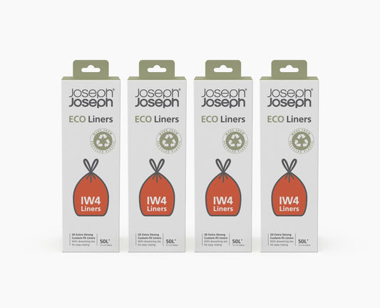 Joseph Joseph IW4 50L Gray Recycled Trash Bags - 4 Pack