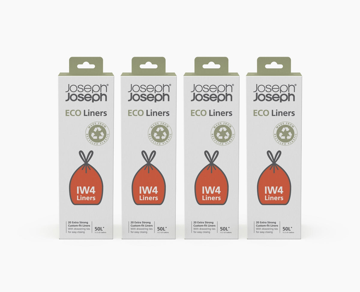 Joseph Joseph IW4 50L Gray Recycled Trash Bags - 4 Pack