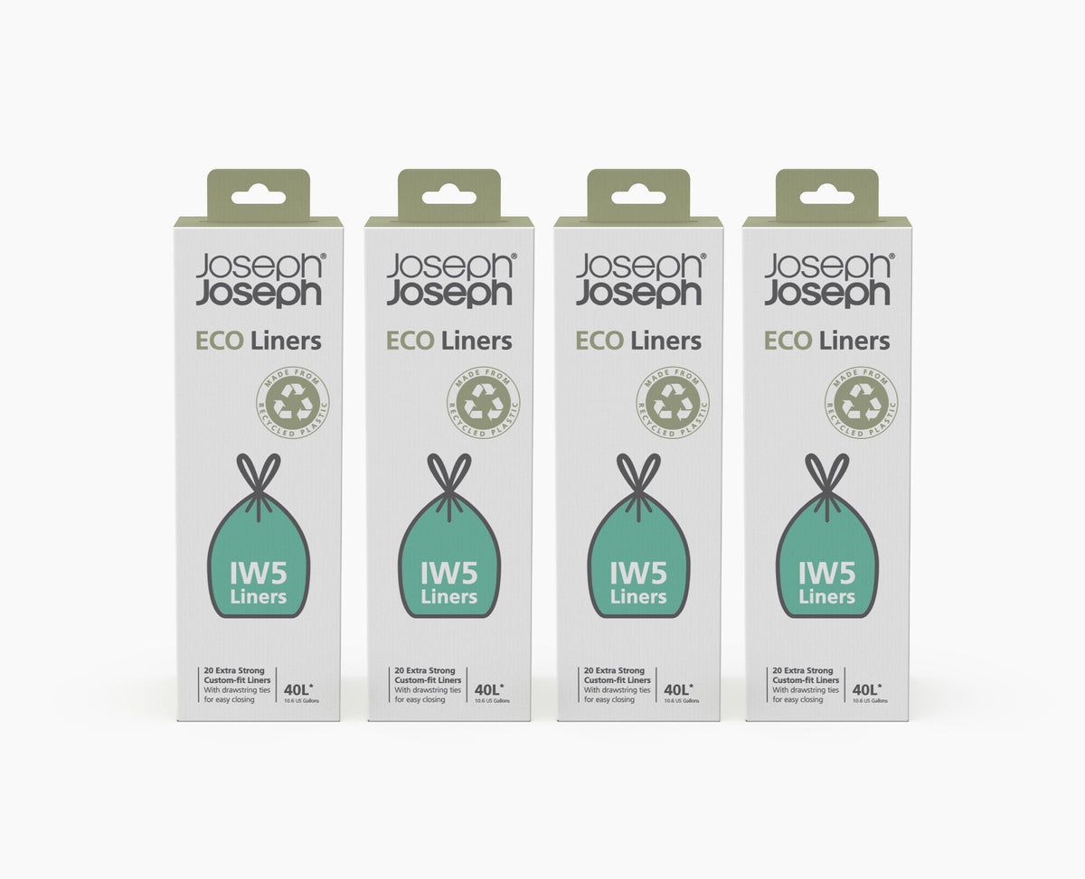 Joseph Joseph IW5 40L Gray Recycled Trash Bags - 4 Pack